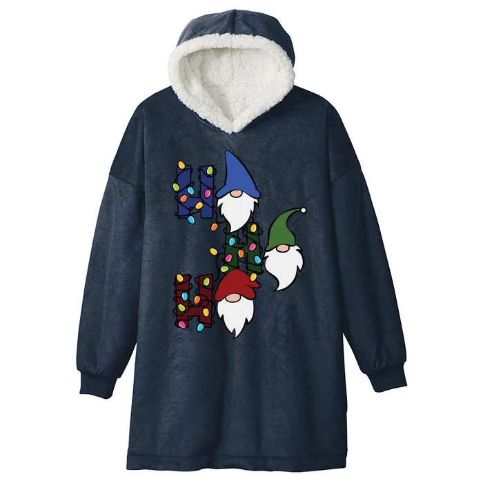 Ho Ho Ho Gnome Jolly Christmas Hooded Wearable Blanket