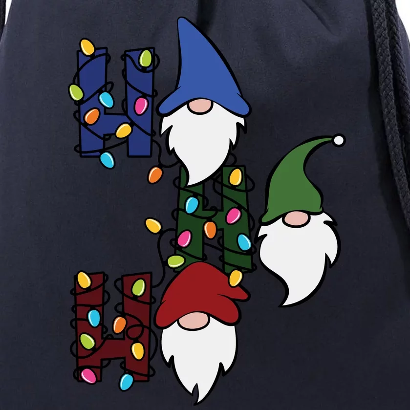 Ho Ho Ho Gnome Jolly Christmas Drawstring Bag