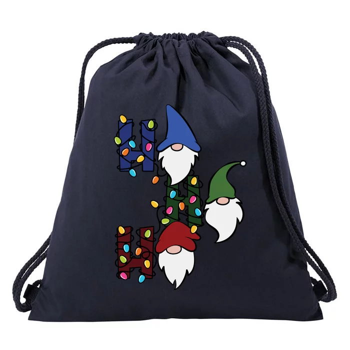 Ho Ho Ho Gnome Jolly Christmas Drawstring Bag