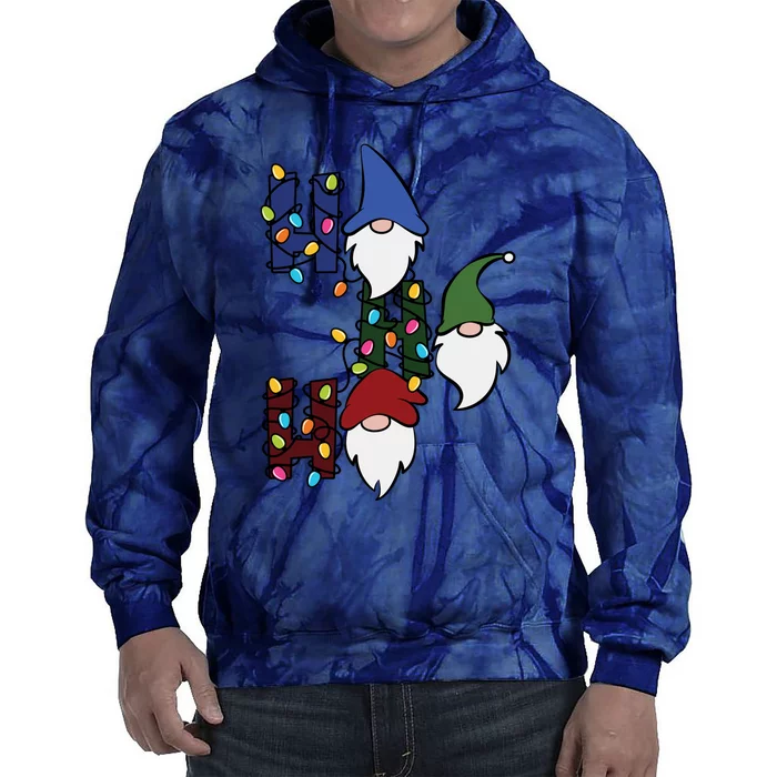 Ho Ho Ho Gnome Jolly Christmas Tie Dye Hoodie