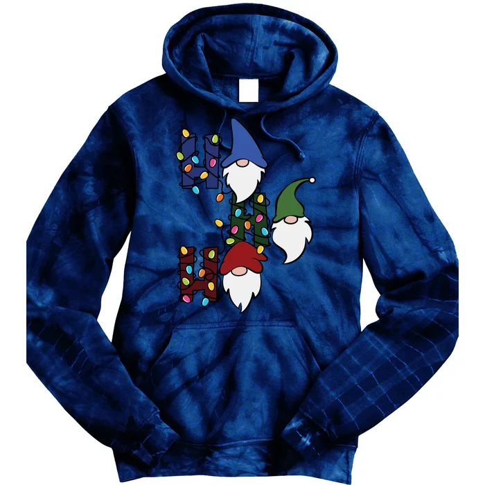 Ho Ho Ho Gnome Jolly Christmas Tie Dye Hoodie