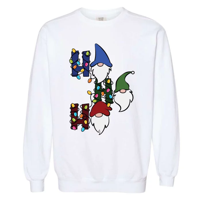 Ho Ho Ho Gnome Jolly Christmas Garment-Dyed Sweatshirt