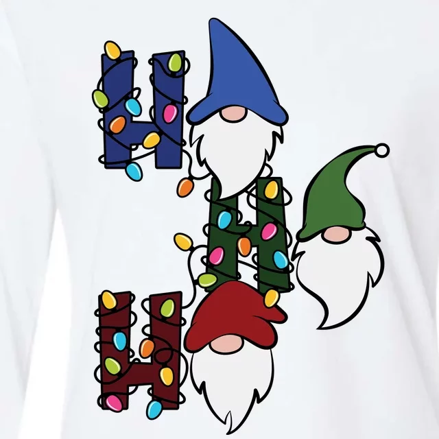 Ho Ho Ho Gnome Jolly Christmas Womens Cotton Relaxed Long Sleeve T-Shirt