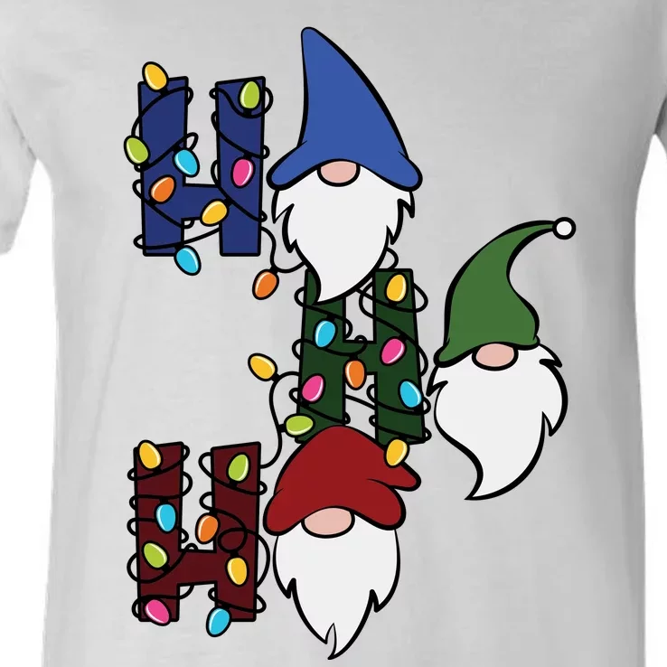 Ho Ho Ho Gnome Jolly Christmas V-Neck T-Shirt