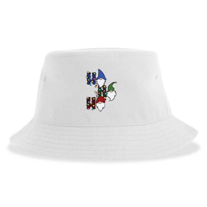 Ho Ho Ho Gnome Jolly Christmas Sustainable Bucket Hat