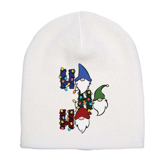 Ho Ho Ho Gnome Jolly Christmas Short Acrylic Beanie