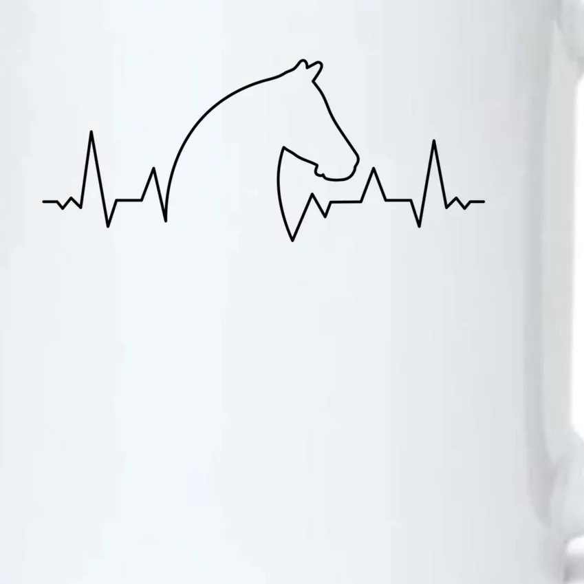 Heartbeat Horse Horseback Riding Gift Black Color Changing Mug