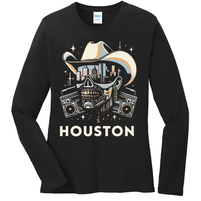 Houston Hip Hop Graphic Ladies Long Sleeve Shirt