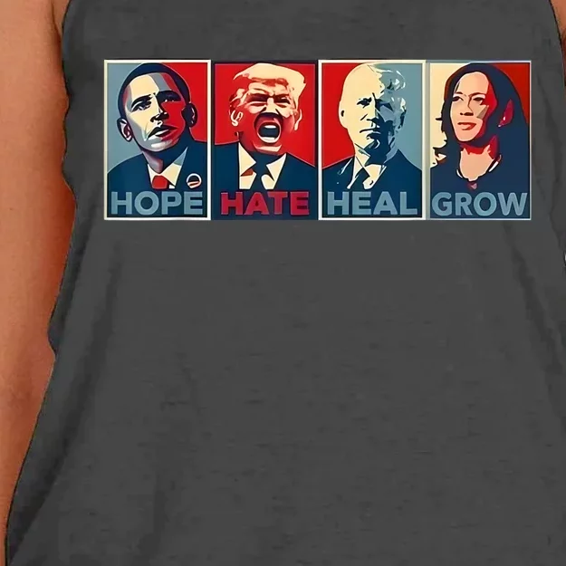 Hope Hate Heal Grow Women's Knotted Racerback Tank