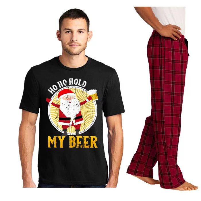 Ho Ho Hold My Beer Sarcastic Santa Bad Xmas Gift Pajama Set