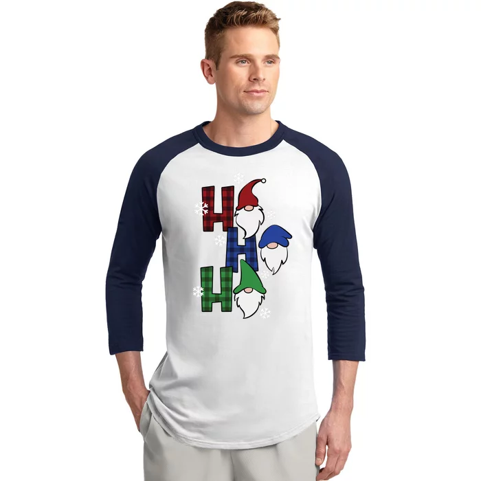 Ho Ho Ho Gnome Squad Christmas Baseball Sleeve Shirt