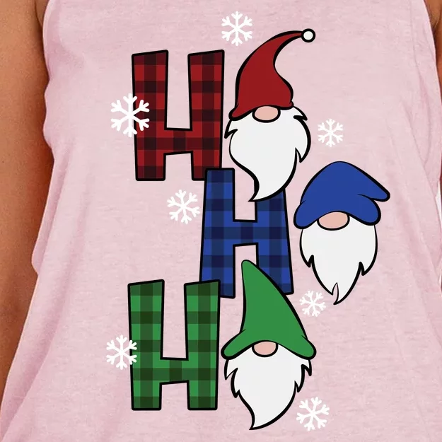 Ho Ho Ho Gnome Squad Christmas Women's Knotted Racerback Tank