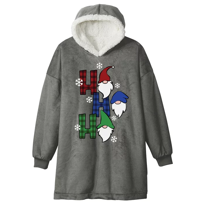 Ho Ho Ho Gnome Squad Christmas Hooded Wearable Blanket