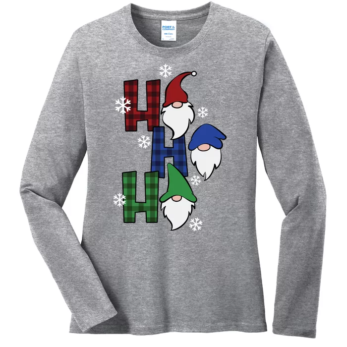 Ho Ho Ho Gnome Squad Christmas Ladies Long Sleeve Shirt