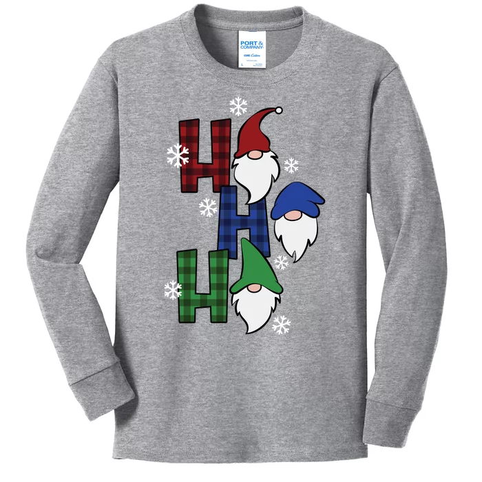 Ho Ho Ho Gnome Squad Christmas Kids Long Sleeve Shirt