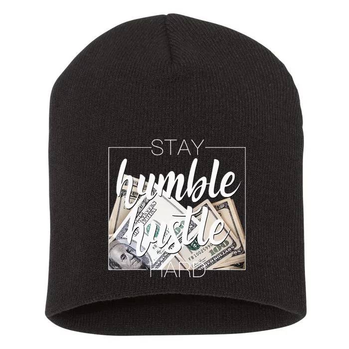 Humble Hustle Hard Hip Hop Gift Women Men Clothing Stay Short Acrylic Beanie