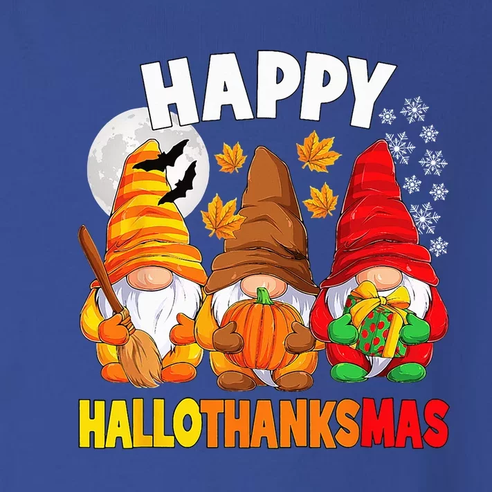 Happy HalloThanksMas Halloween Thanksgiving Christmas Gnomes Toddler Long Sleeve Shirt