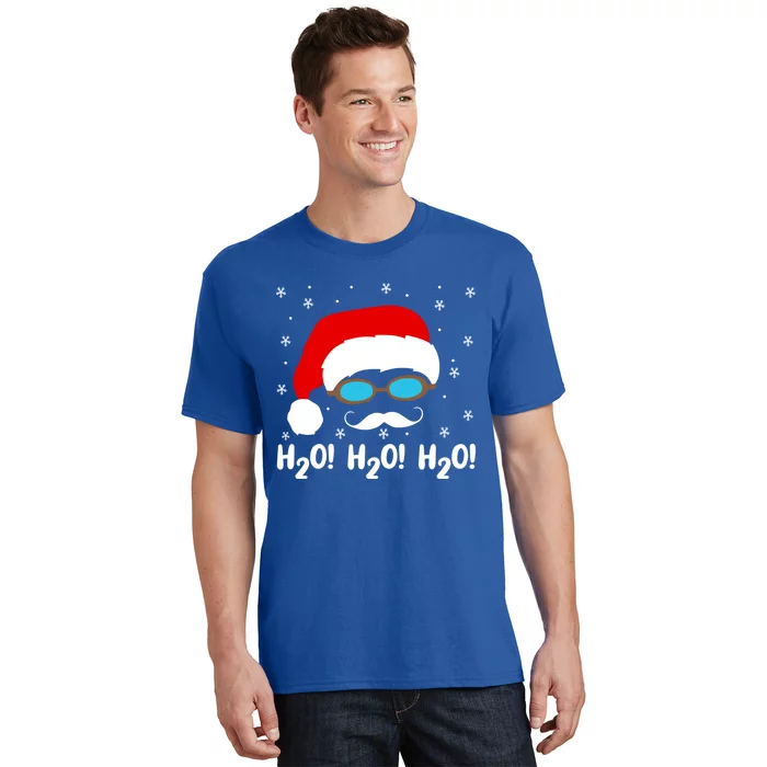 H2o H2o H2o Santa Claus Swimming Pool Christmas Swimmer Funny Gift T-Shirt