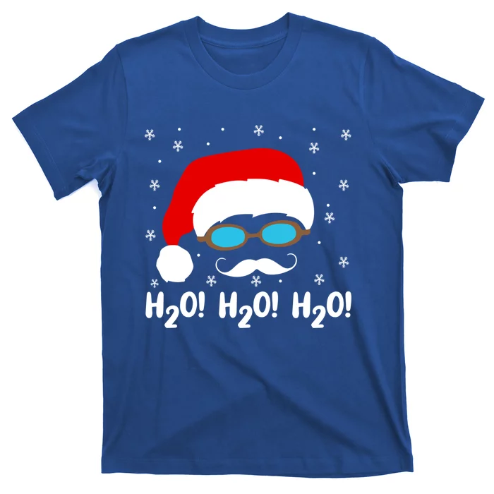 H2o H2o H2o Santa Claus Swimming Pool Christmas Swimmer Funny Gift T-Shirt