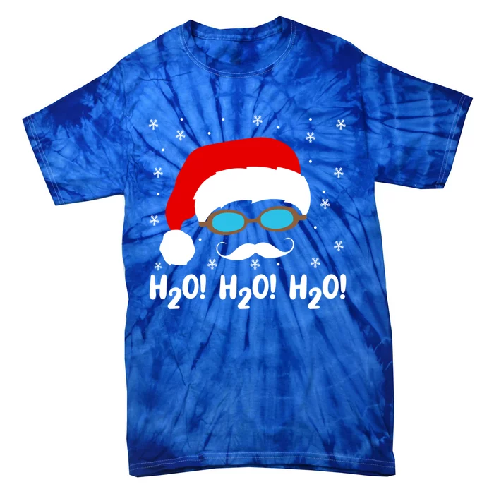 H2o H2o H2o Santa Claus Swimming Pool Christmas Swimmer Funny Gift Tie-Dye T-Shirt