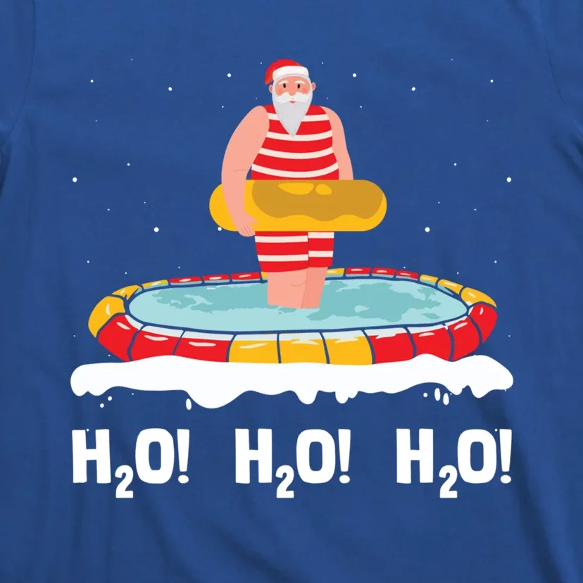 H2o H2o H2o Santa Claus Swimming Pool Christmas Swimmer Cute Gift T-Shirt