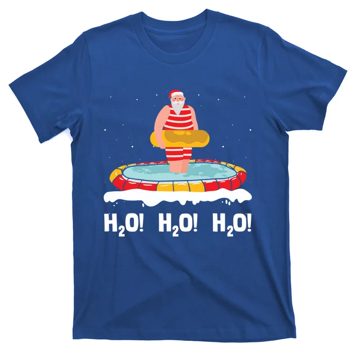 H2o H2o H2o Santa Claus Swimming Pool Christmas Swimmer Cute Gift T-Shirt