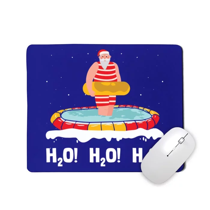 H2o H2o H2o Santa Claus Swimming Pool Christmas Swimmer Cute Gift Mousepad