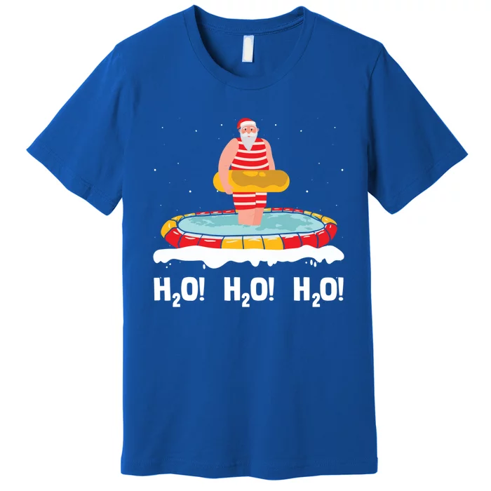 H2o H2o H2o Santa Claus Swimming Pool Christmas Swimmer Cute Gift Premium T-Shirt