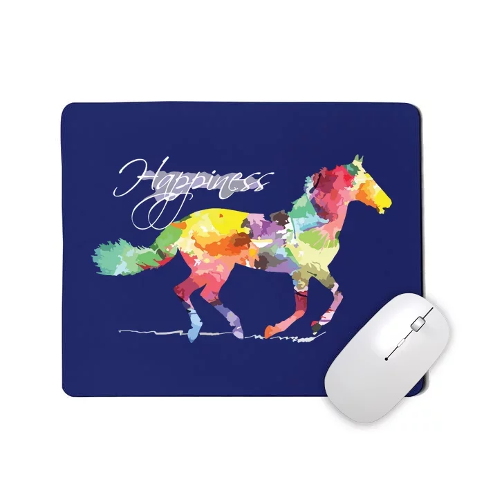 Horse Happiness Horse Lover Equestrian Design Mousepad