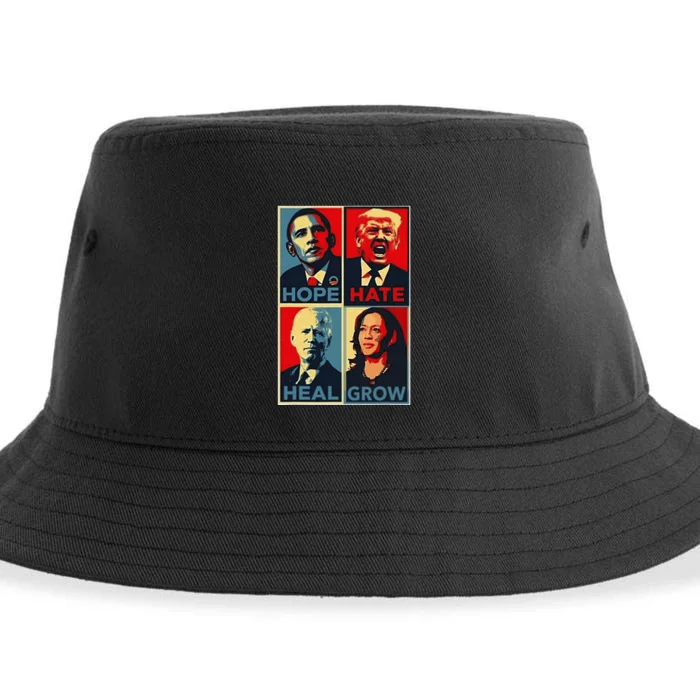 Hope Hate Heal Grow Sustainable Bucket Hat