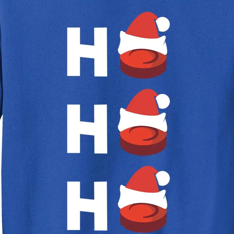 Ho Ho Ho Hockey Pucks Santa Hats Hockey Player Christmas Gif Gift Tall Sweatshirt