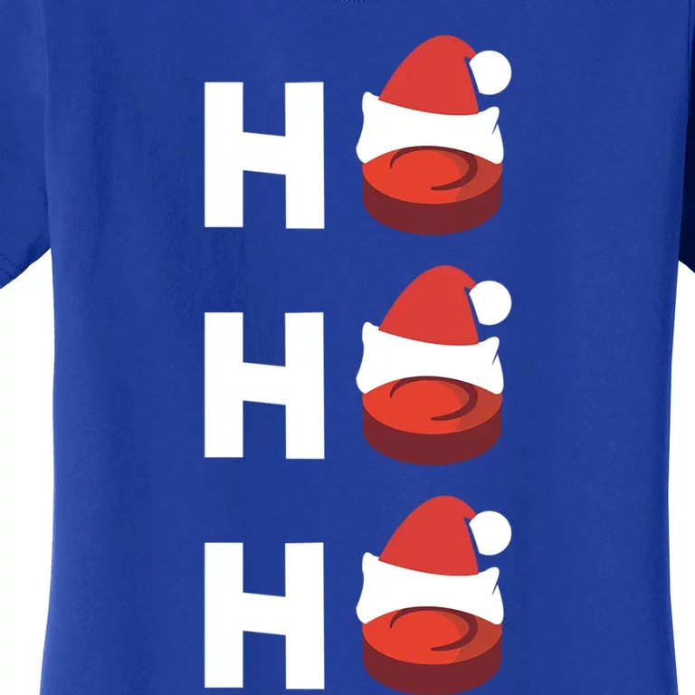 Ho Ho Ho Hockey Pucks Santa Hats Hockey Player Christmas Gif Gift Women's T-Shirt