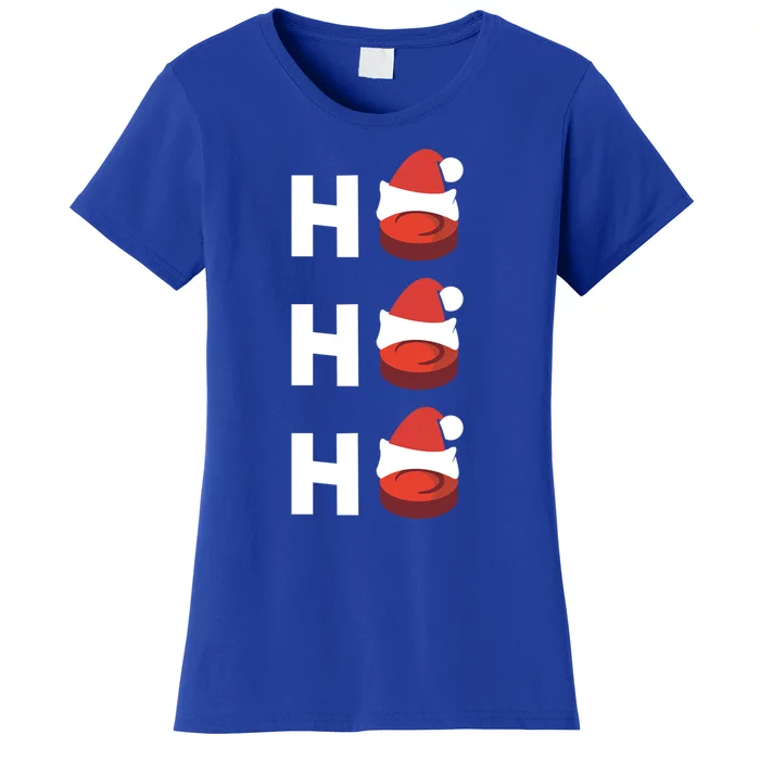 Ho Ho Ho Hockey Pucks Santa Hats Hockey Player Christmas Gif Gift Women's T-Shirt