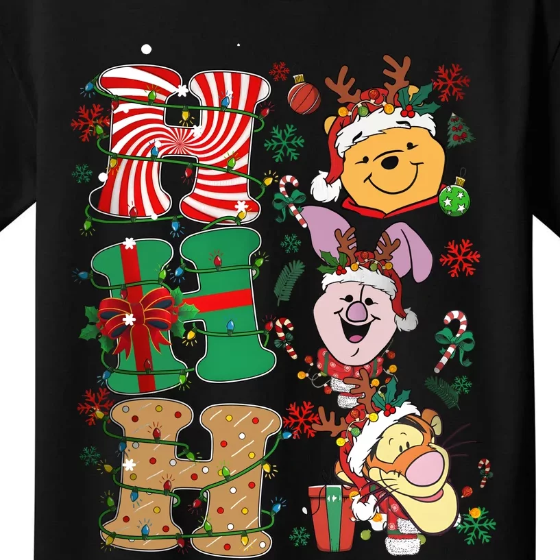 Ho Ho Ho Pooh Tigger Piglet Christmas Kids T-Shirt