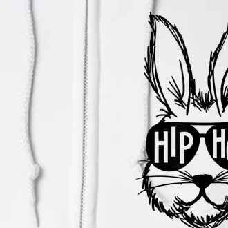 Hip Hop Happy Easter Bunny Face With Sunglasses Full Zip Hoodie