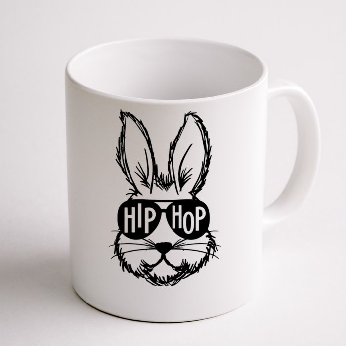 Hip Hop Happy Easter Bunny Face With Sunglasses Front & Back Coffee Mug