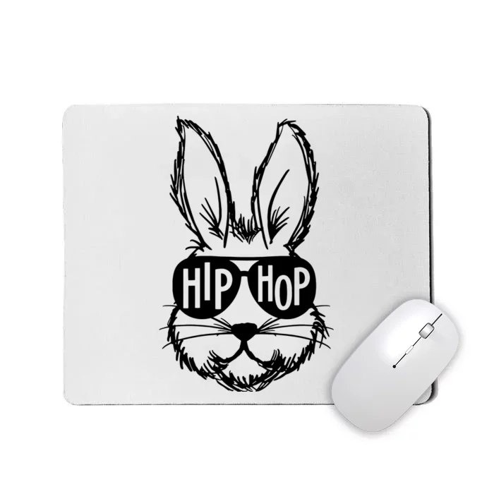 Hip Hop Happy Easter Bunny Face With Sunglasses Mousepad