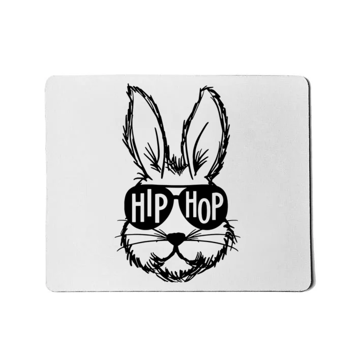 Hip Hop Happy Easter Bunny Face With Sunglasses Mousepad