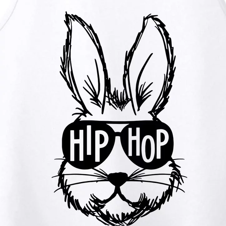 Hip Hop Happy Easter Bunny Face With Sunglasses Performance Tank