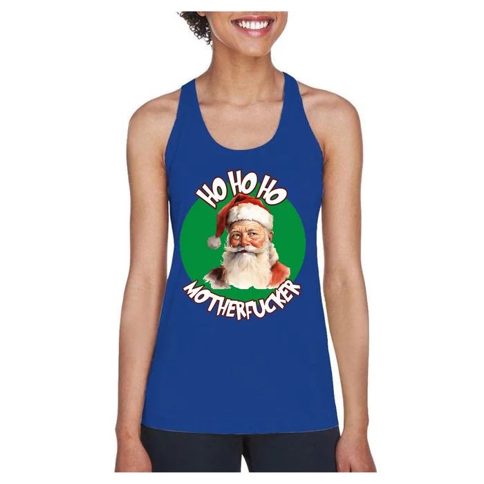 Ho Ho Ho Motherfucker Funny Christmas Party Women's Racerback Tank