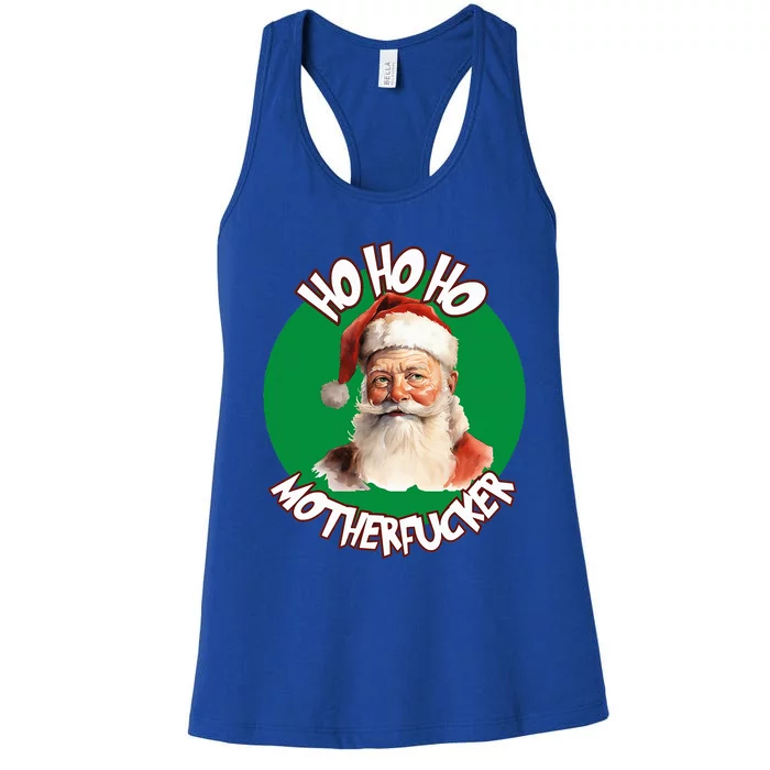 Ho Ho Ho Motherfucker Funny Christmas Party Women's Racerback Tank