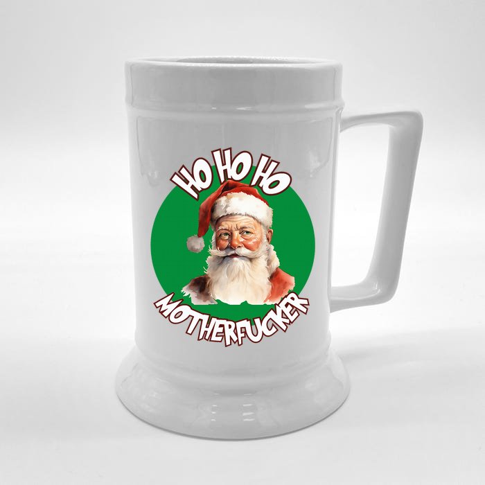 Ho Ho Ho Motherfucker Funny Christmas Party Front & Back Beer Stein