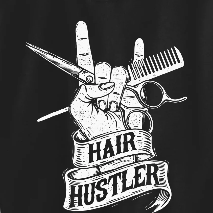 Hair Hustler Hairdresser Hairstylist Haircutter Beautician Kids Sweatshirt