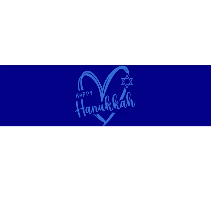 Heart Happy Hanukkah Dreidel Menorah Jewish Chanukah Holiday Bumper Sticker