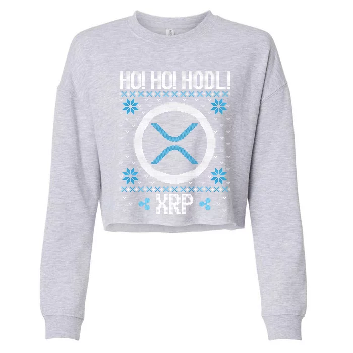 Ho Ho Hodl Xrp Fun Xrp Ripple Cryptocurrency Gear Gift Cropped Pullover Crew