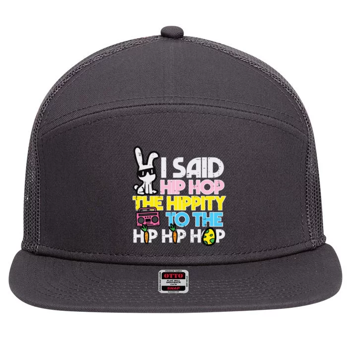 Hip Hop Hippity Easter Bunny Funny Women 7 Panel Mesh Trucker Snapback Hat