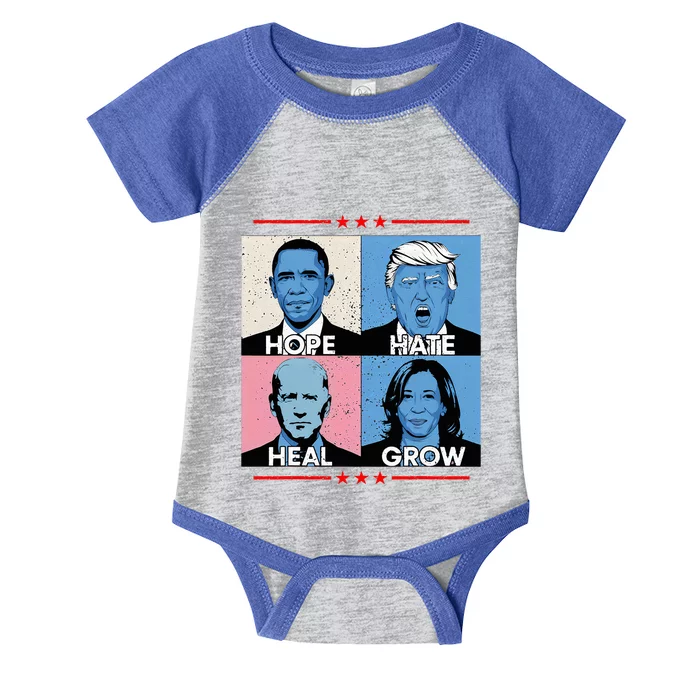 Hope Hate Heal Grow Political Leaders Infant Baby Jersey Bodysuit