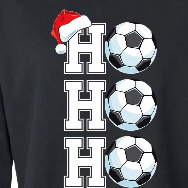 Ho Ho Ho Christmas Sports Soccer Player Xmas Cropped Pullover Crew