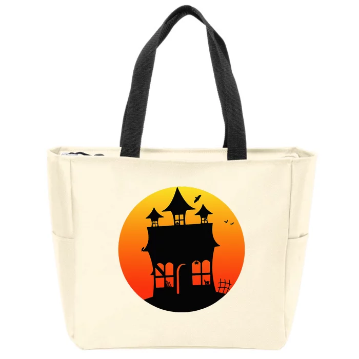 Haunted House Zip Tote Bag