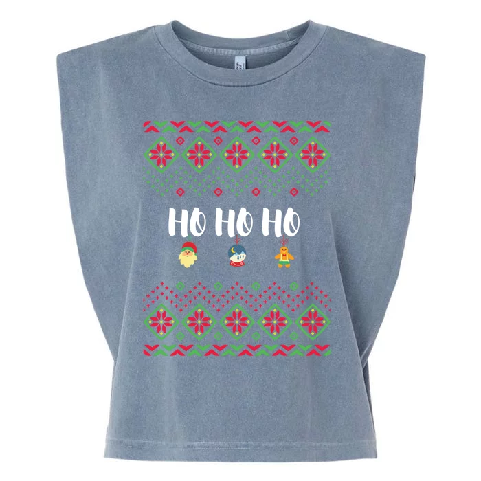 Ho Ho Ho Ugly Santa Christmas Meaningful Gift Xmas Gungerbread Cute Gift Garment-Dyed Women's Muscle Tee